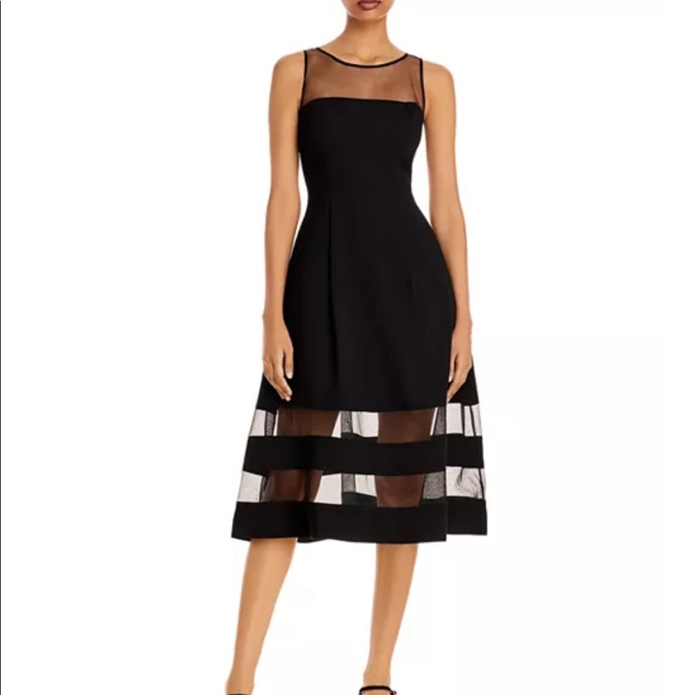 Formal asymmetrical midi dress with lace top